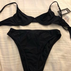 Nasty Gal High-Wasted Black Bikini Set